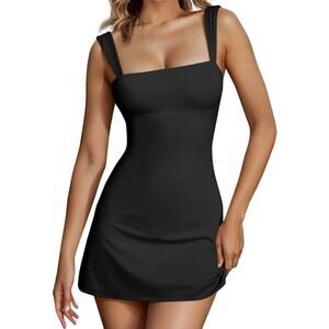 Fisoew Women's Sexy Backless Dress Summer Bodycon Tank Sleeveless Open Back